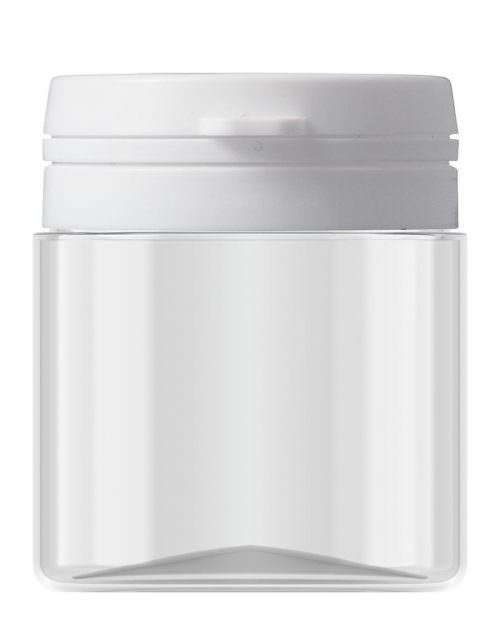 Pot 50ml pet round jar clear 40mm M-cap 